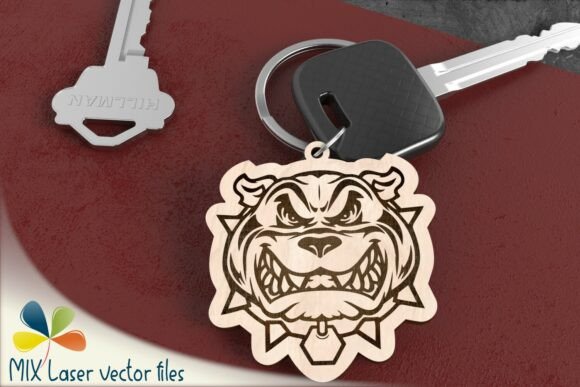 Bulldog Head Keychain Laser Cut File Review