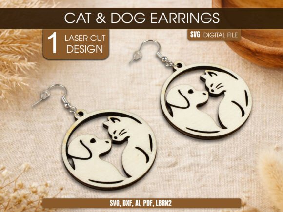 Cat Dog Earrings Laser Cut SVG Review