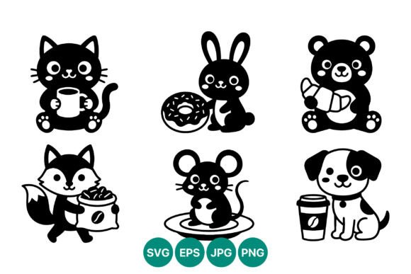 Cute Black and White Animal Food Vector Review