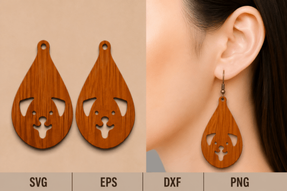 Cute Dog Face Earrings SVG Laser Cut Review