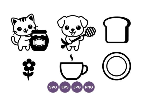 Cute Pet Honey Coffee and Food Icons Review