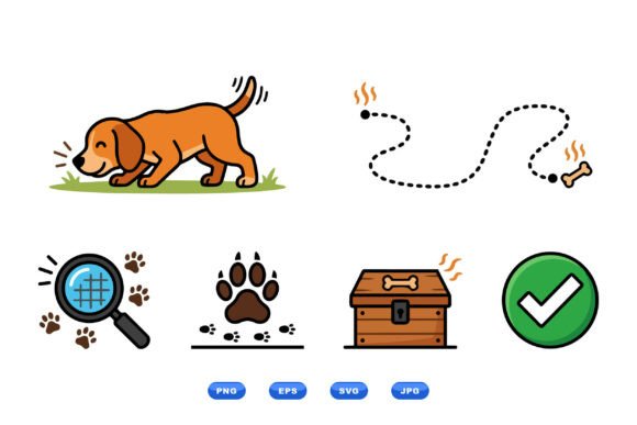 Cute Puppy Tracking Clipart Set Review