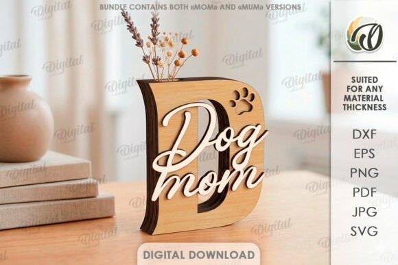 Decorative Word Stand Laser Cut Dog Mom