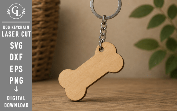 Dog Bone Keychain SVG for Embroidery Projects