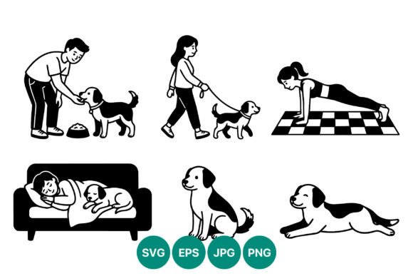 Embroidery Design Review: People Caring and Exercising with Dogs