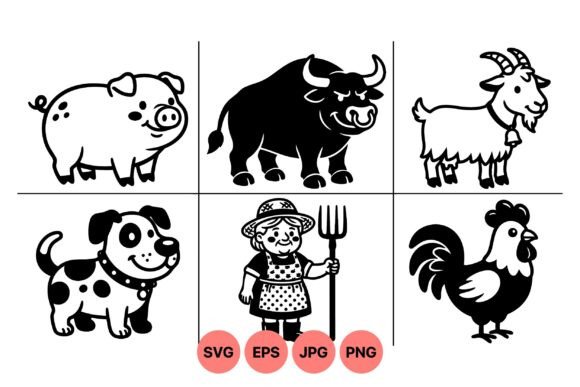 Farm Animal Cartoon Clipart Set Review