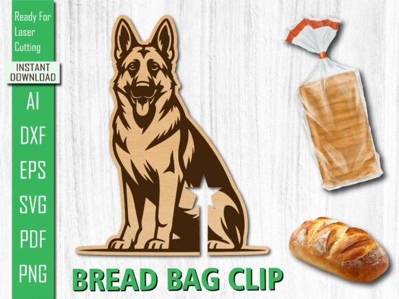 Laser German Shepherd Dog Bread Clip SVG Review