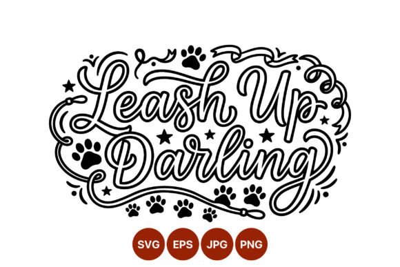 Leash Up Darling Script Paw Prints Review