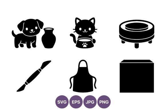 Pet and Craft Silhouette Icons Set Review