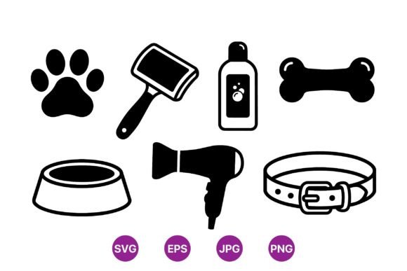 Pet Grooming Tools Clipart Set Review