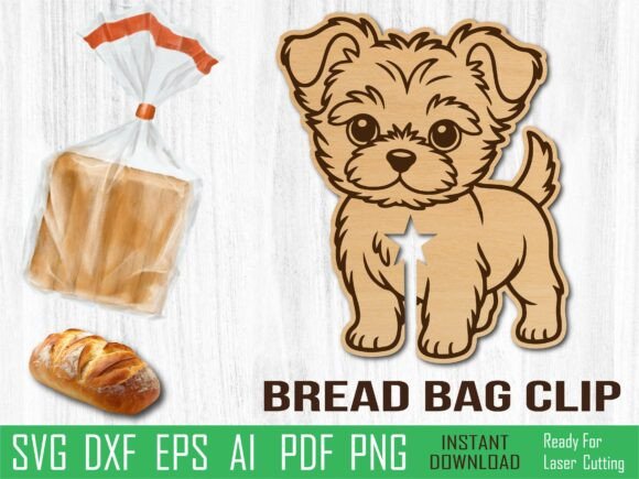 Yorkshire Terrier Dog Bread Clip. Laser